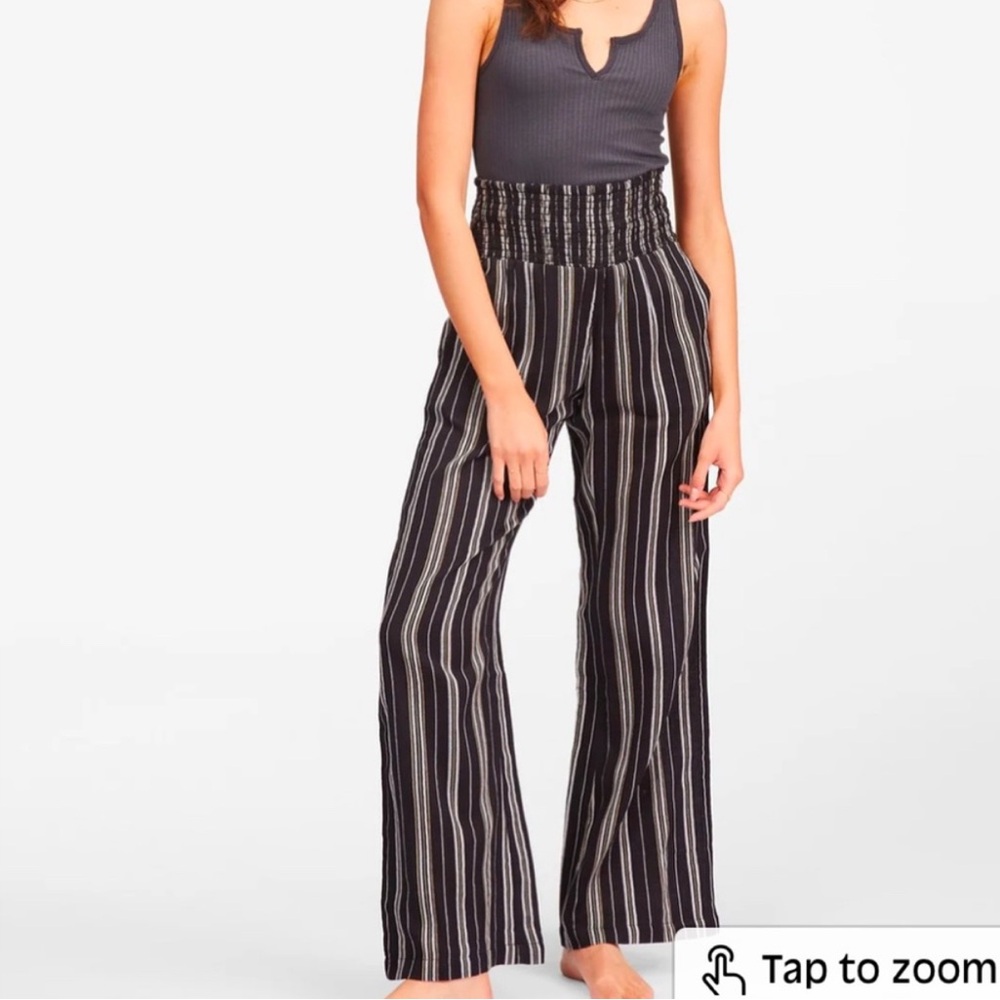 Billabong Black and White Striped Wide Leg Pants